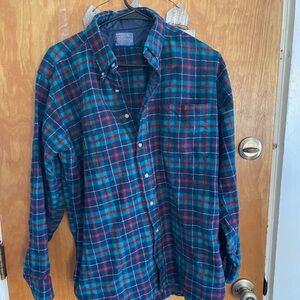 Pendleton Men's Casual Plaid Shirt - Blue and Red
